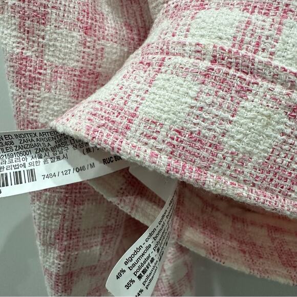 NWOT Zara Structured Pink Gingham Cropped Blazer. Blogger fave. - Picture 13 of 13